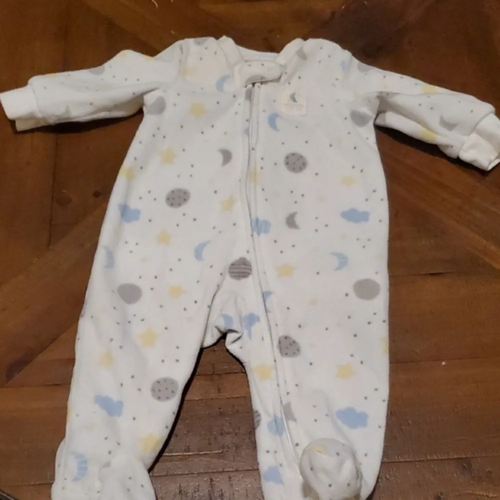 Carter's White and Gray Starry Night Footie